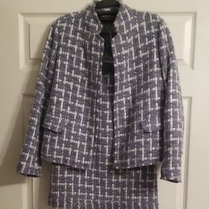 Lafayette 148 New York Blue and White Tweed Set